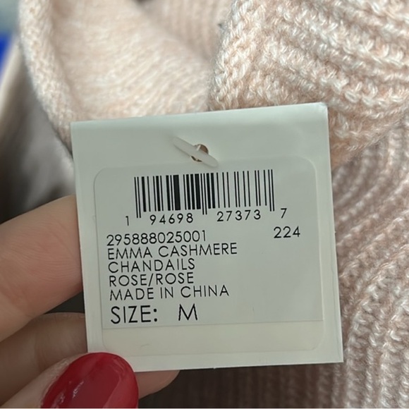CLOSET CLOSING Club Monaco Emma Cashmere Sweater Sz M Rose Blush Pink - Picture 6 of 6